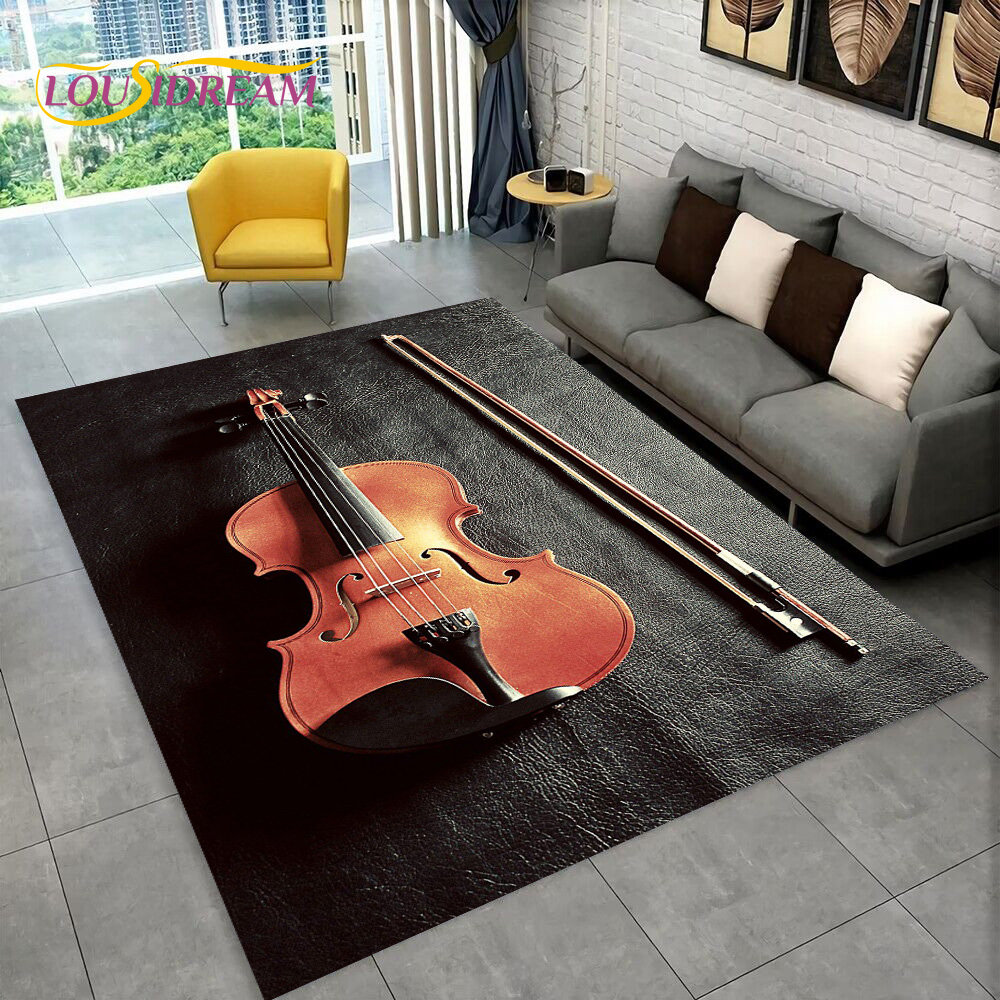 Kids Outdoor Area - Violino clássico instrumento música área tapete,