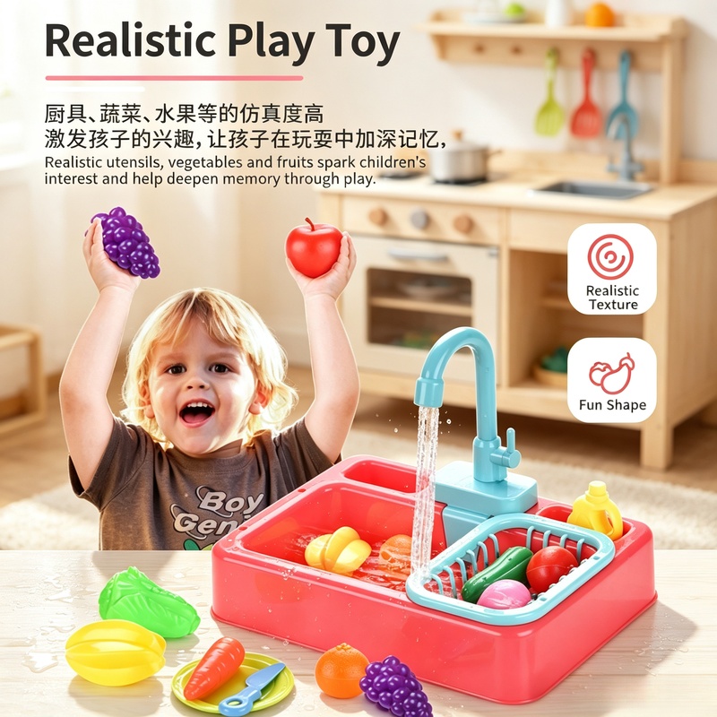 Conjunto de Pia de Plástico pa - Kids Outdoor Kitchen Accessories avaliação e preço